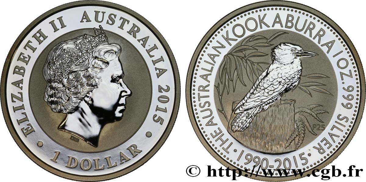 AUSTRALIA 1 Dollar kookaburra Proof  2015 Perth MS 