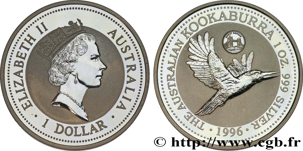 AUSTRALIA 1 Dollar kookaburra Proof  1996 Perth MS 