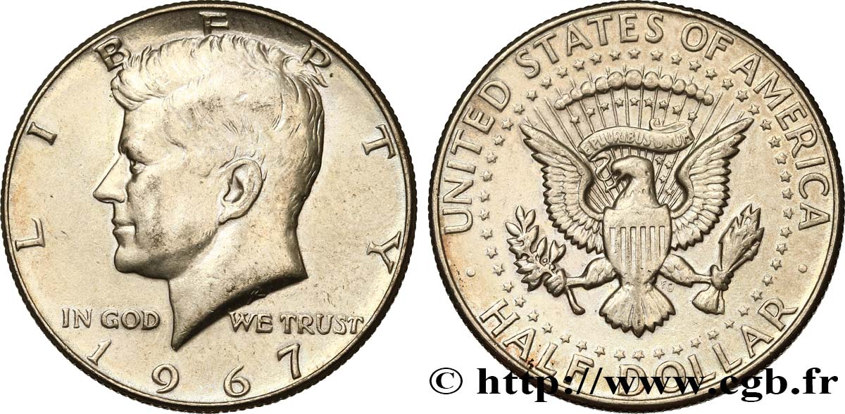 ESTADOS UNIDOS DE AMÉRICA 1/2 Dollar Kennedy 1967 Philadelphie SC 