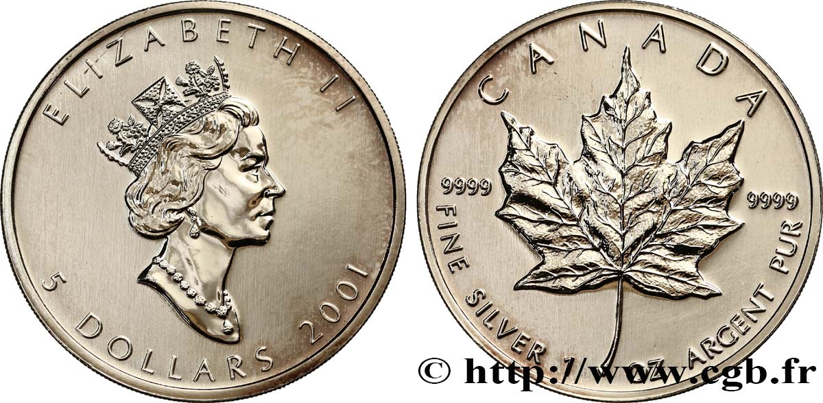 CANADA 5 Dollars (1 once) 2001  SPL 
