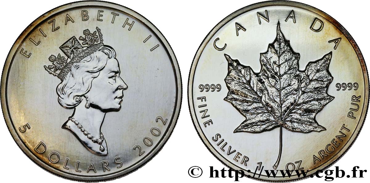 CANADA 5 Dollars (1 once) 2002  MS 