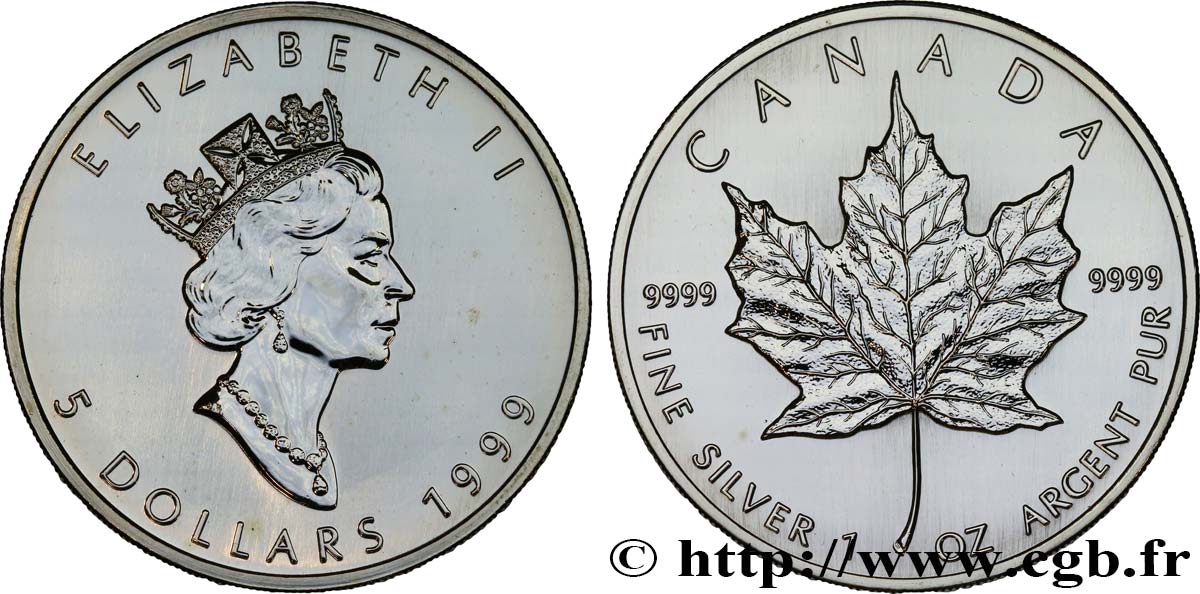 CANADA 5 Dollars (1 once) 1999  MS 