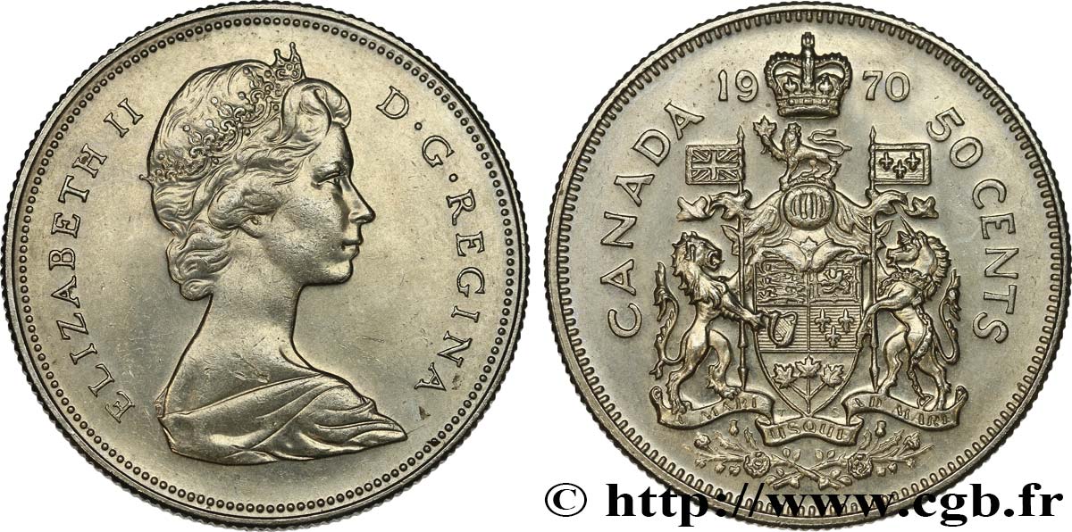 KANADA 50 Cents Elisabeth II 1970  fST 