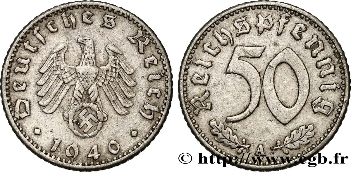 GERMANY 50 Reichspfennig 1940 Berlin XF 