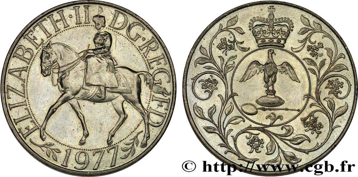 REGNO UNITO 25 New Pence jubilé d’argent d’Elisabeth II 1977  SPL 