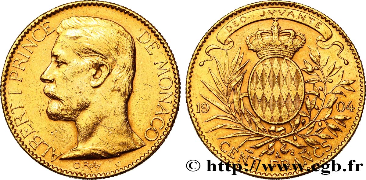 MONACO - PRINCIPAUTÉ DE MONACO - ALBERT Ier 100 Francs 1904 Paris AU 