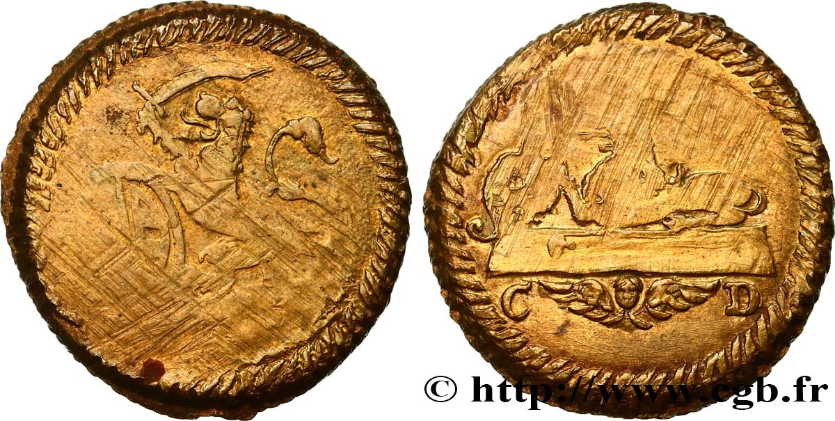 SPANISH NETHERLANDS - MONETARY WEIGHT Poids monétaire pour le Lion d’or de Philippe IV n.d.  VG/F 