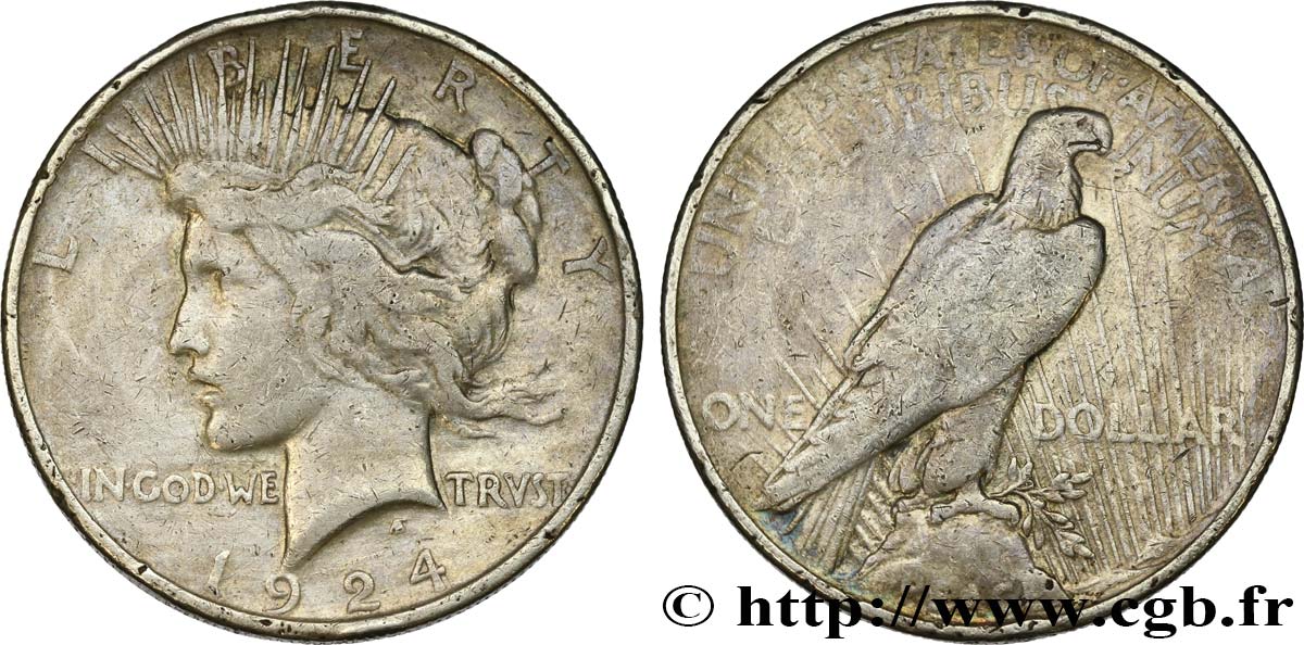 UNITED STATES OF AMERICA 1 Dollar type Peace 1924 Philadelphie VF 