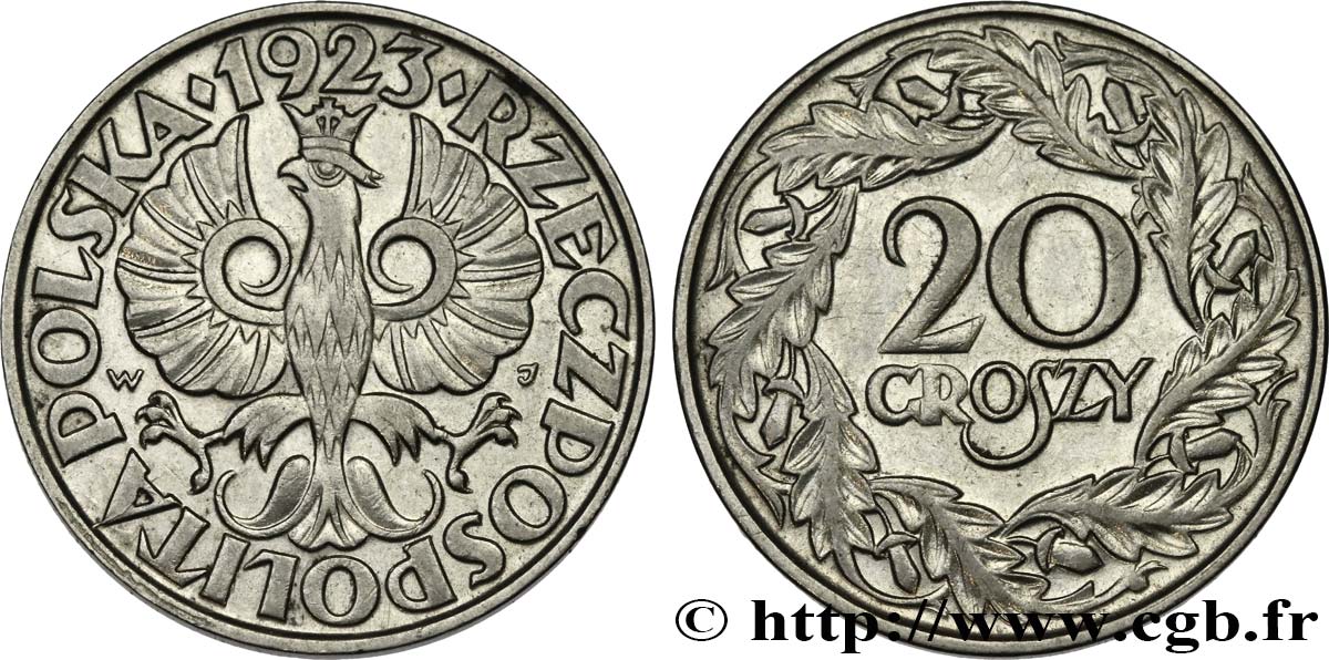 POLONIA 20 Groszy 1923  EBC 