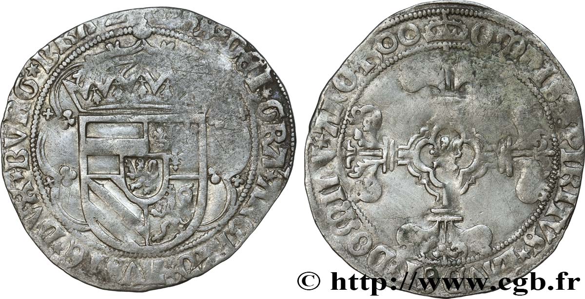 SPANISH LOW COUNTRIES - COUNTY OF FLANDRE - PHILIPPE LE BEAU Double patard 1500 Anvers BC+ 