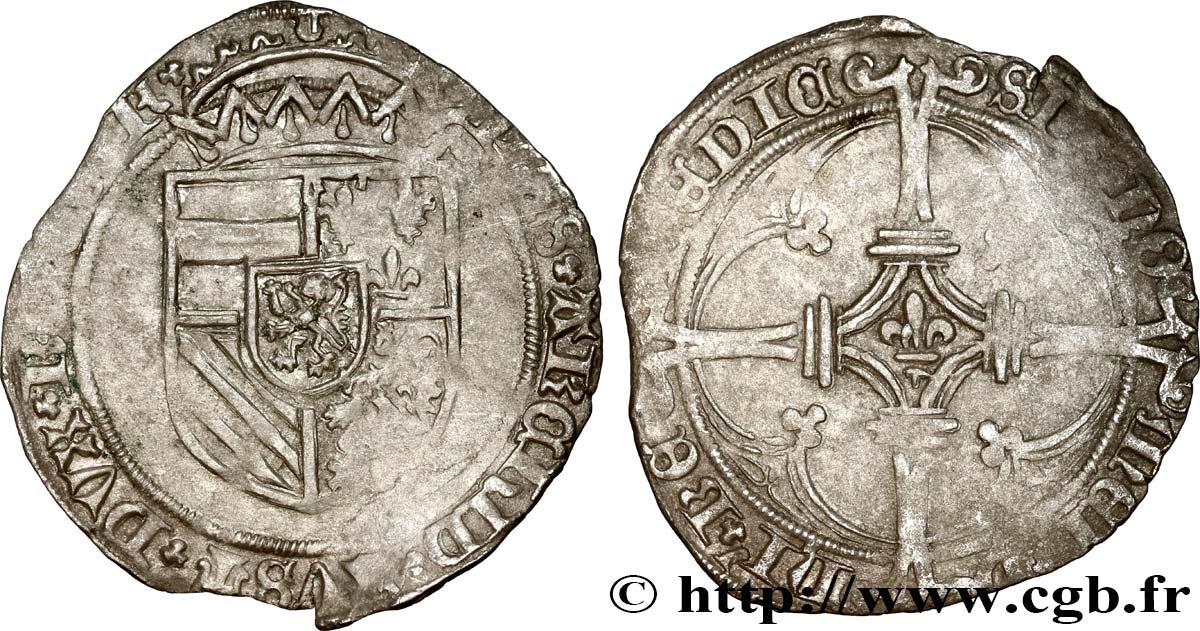SPANISH NETHERLANDS - COUNTY OF FLANDERS - PHILIP THE HANDSOME OR THE FAIR Double patard n.d. Bruges XF 