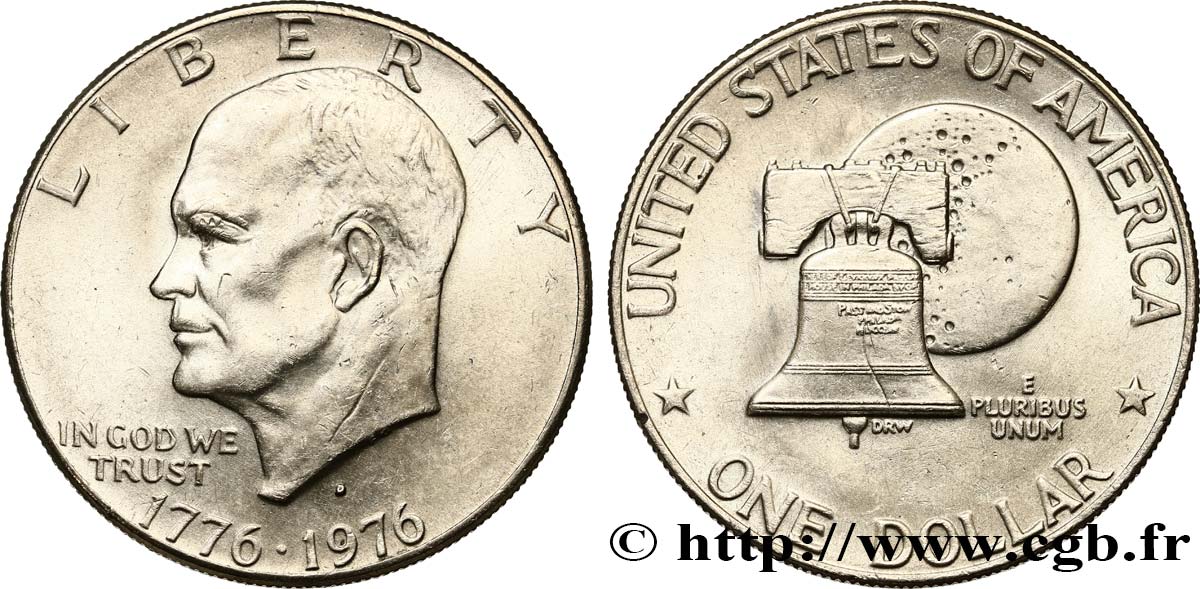 UNITED STATES OF AMERICA 1 Dollar Eisenhower bicentenaire type II 1976 Denver AU 
