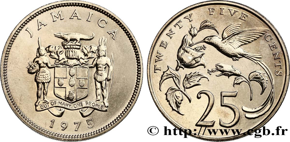 JAMAICA 25 Cents 1977  MS 
