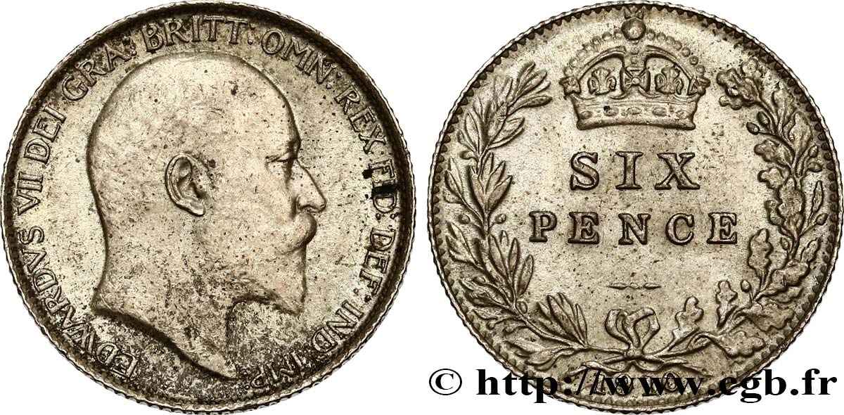 GREAT-BRITAIN - EDWARD VII 6 Pence  1910  AU 