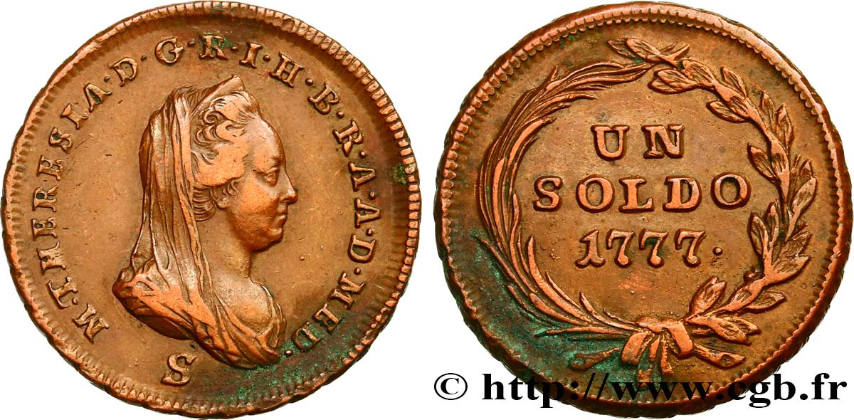 ITALY - LOMBARDY Soldo Marie-Thérèse d’Autriche 1777 Smolník AU 