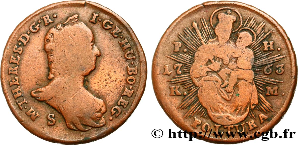 HUNGARY Poltura Marie-Thérèse 1763  F 