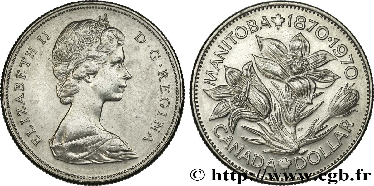 KANADA 1 Dollar Manitoba Elisabeth II 1970  VZ 