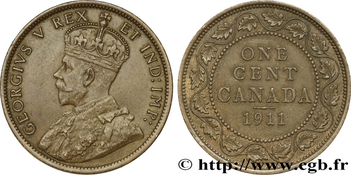 CANADA 1 Cent Georges V 1911  TTB 