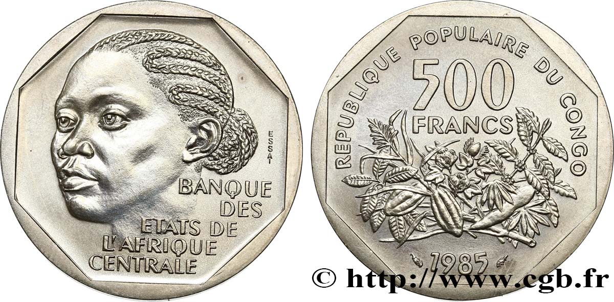 CONGO REPUBLIC Essai de 500 Francs 1985 Paris MS 