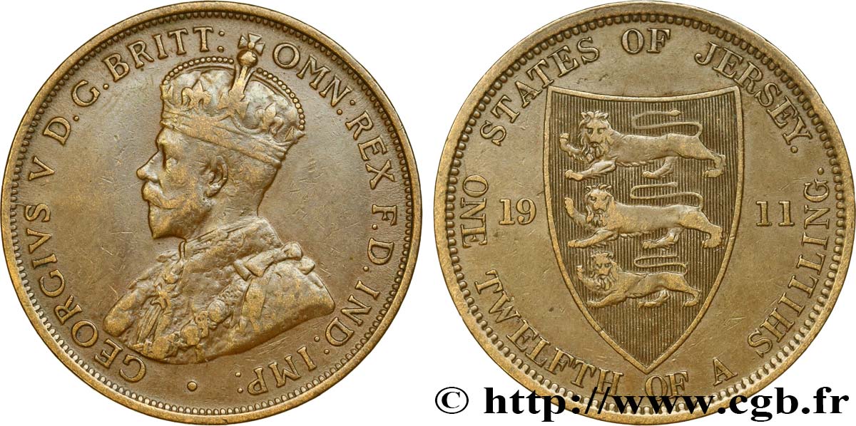 ISLA DE JERSEY 1/12 Shilling Georges V 1911  BC+ 