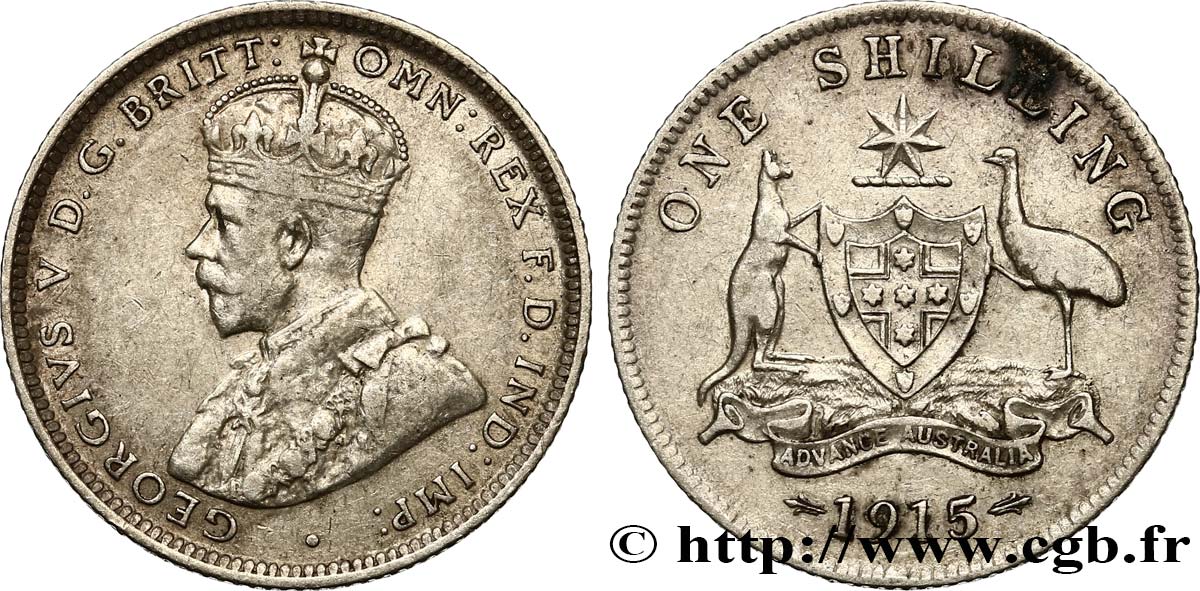 AUSTRALIEN 1 Shilling Georges V 1915 Londres SS 