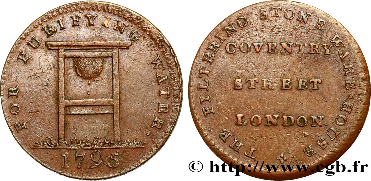 BRITISH TOKENS 1/2 Penny Middlesex, Londres 1795  AU/XF 