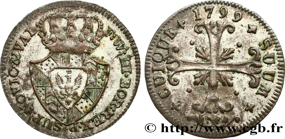 SUISSE - CANTON DE NEUCHATEL 1/2 Batzen 1799 Neuchâtel TTB+/TTB 