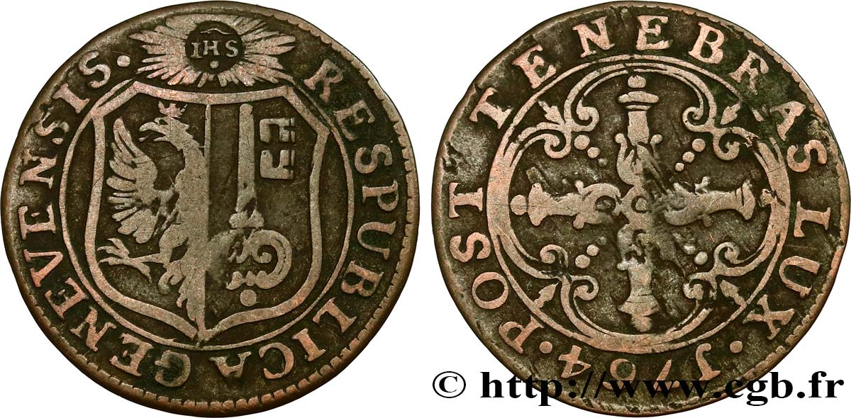 SWITZERLAND - REPUBLIC OF GENEVA 3 Sols 1764  VF 