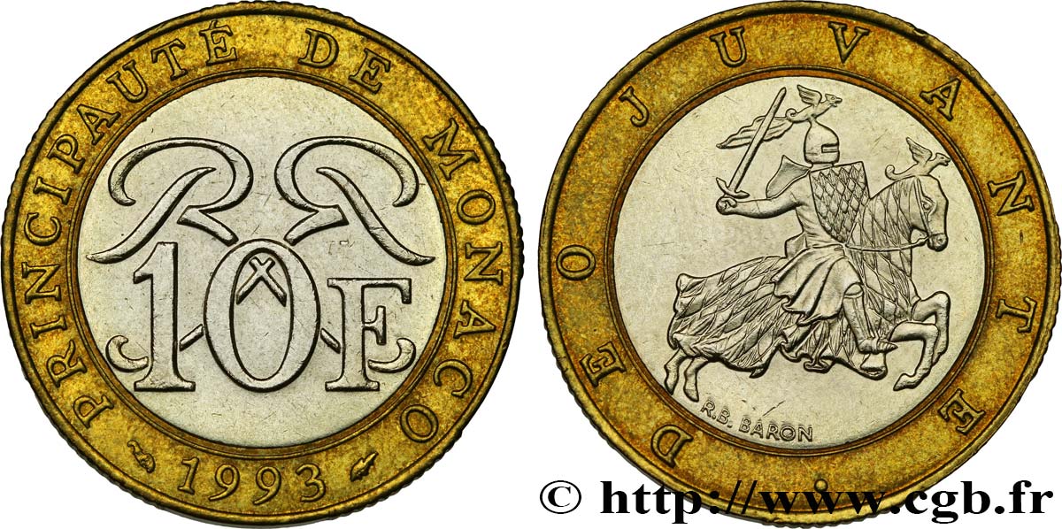 MONACO 10 Francs 1993 Paris SPL 