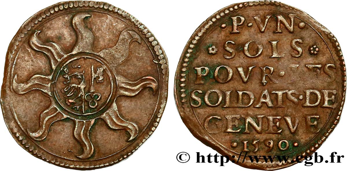 SVIZZERA - REPUBBLICA DE GINEVRA Sol 1590 Genève BB 