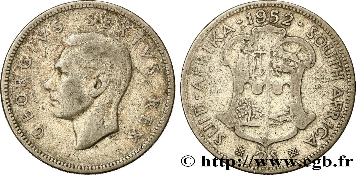 SUDÁFRICA 2 1/2 Shillings Georges VI  1952 Pretoria BC 