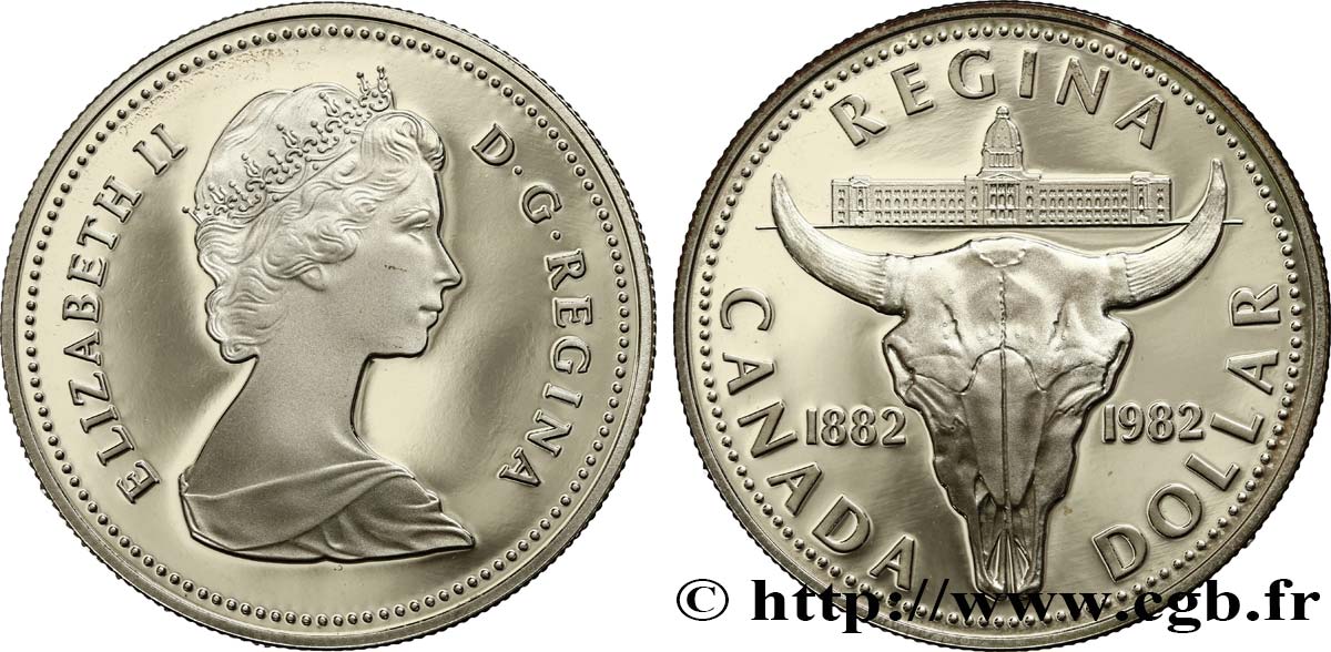 KANADA 1 Dollar Proof 100e anniversaire de la fondation de la ville de Regina 1982  fST 