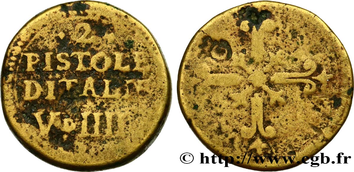 ITALIE - POIDS MONÉTAIRE Poids monétaire pour la pièce de deux pistoles d’Italie n.d.  B 
