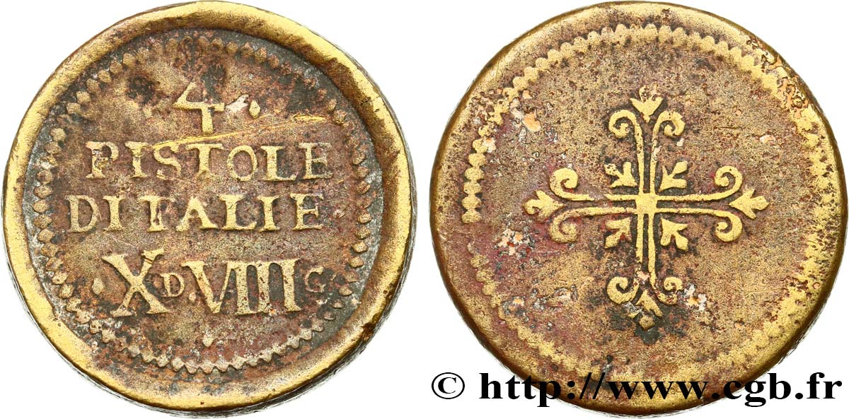 ITALIE - POIDS MONÉTAIRE Poids monétaire pour la pièce de quatre pistoles d’Italie n.d.  BC 