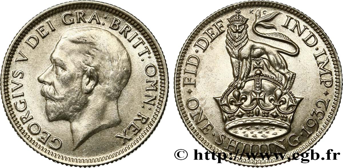 GREAT-BRITAIN - GEORGE V 1 Shilling  1932  MS 