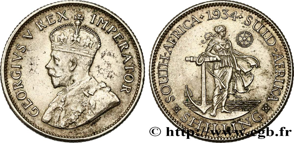 SOUTH AFRICA 1 Shilling Georges V 1934 Pretoria AU 