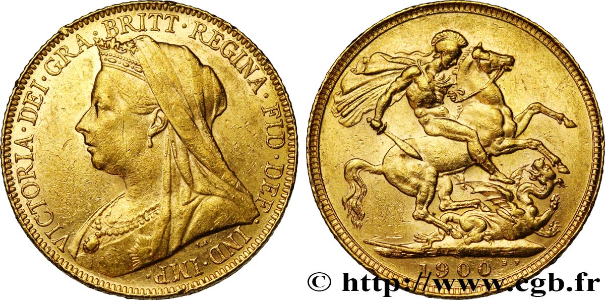 INVESTMENT GOLD 1 Souverain Victoria vieille tête 1893-1901  MBC 