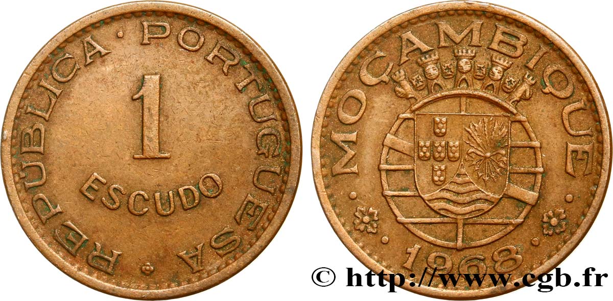 MOZAMBIQUE 1 Escudo colonie portugaise du Mozambique 1968  AU 