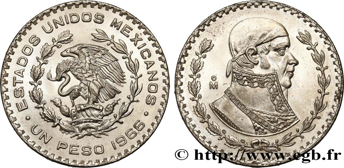 MEXICO 1 Peso Jose Morelos y Pavon 1966 Mexico MS 