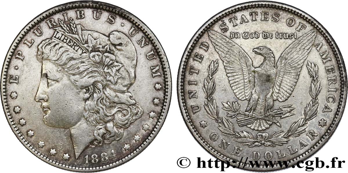 ÉTATS-UNIS D AMÉRIQUE 1 Dollar Morgan 1884 Philadelphie TTB 