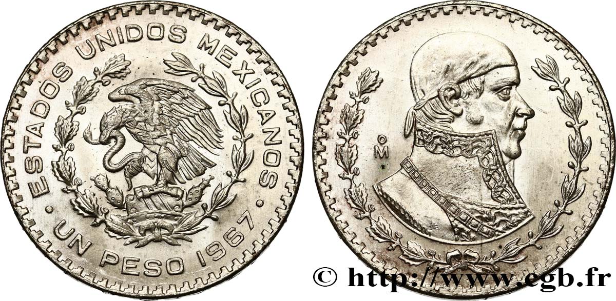 MEXICO 1 Peso Jose Morelos y Pavon 1967 Mexico MS 