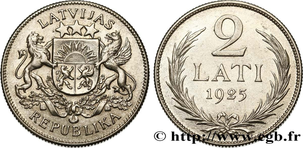 LETTONIA 2 Lati emblème 1925  q.SPL 