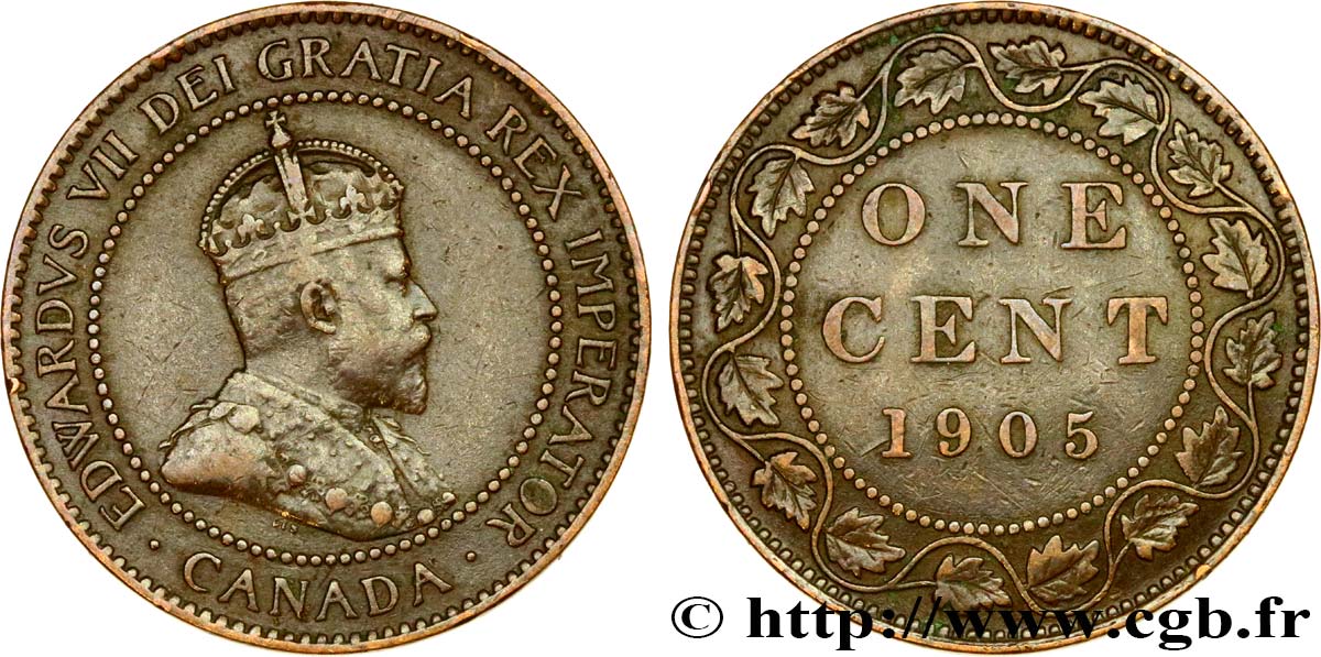 CANADA 1 Cent Edouard VII 1905  TTB 