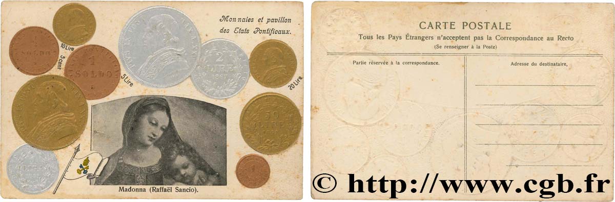VATICAN ET ÉTATS PONTIFICAUX Carte postale “Unon latine” n.d.  TTB+ 