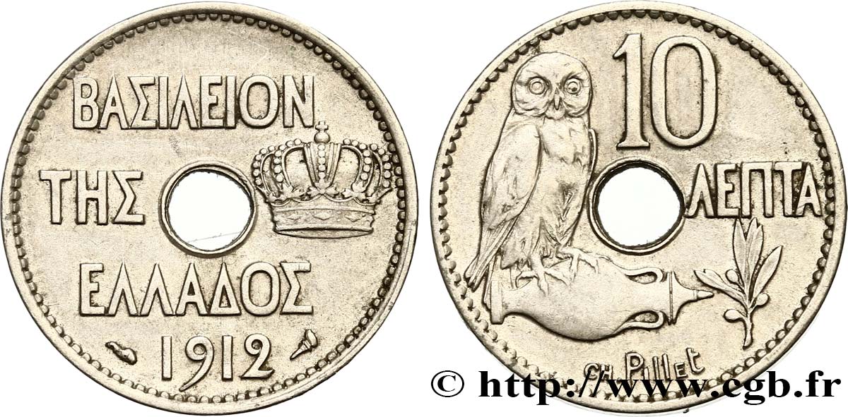 GRECIA 10 Lepta 1912 Paris q.SPL 