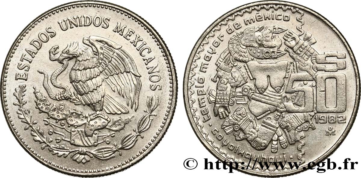 MEXIQUE 50 Pesos 1982 Mexico SUP 