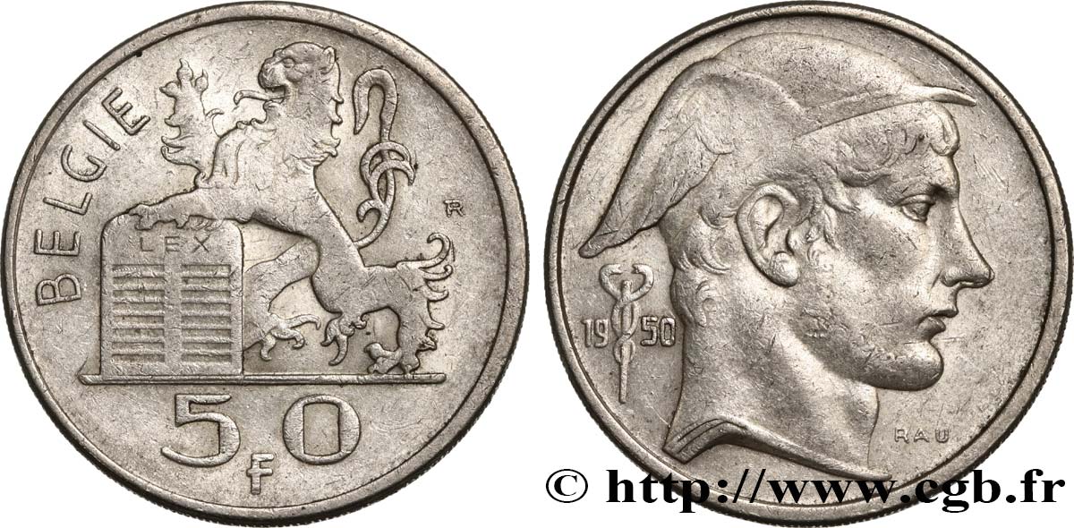 BELGIQUE 50 Francs légende flamande 1950  TTB 