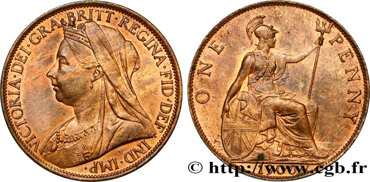 VEREINIGTEN KÖNIGREICH 1 Penny Victoria “old head” 1900  fST 
