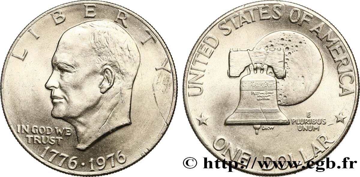 VEREINIGTE STAATEN VON AMERIKA 1 Dollar Eisenhower bicentenaire type 2 1976 Philadelphie VZ 