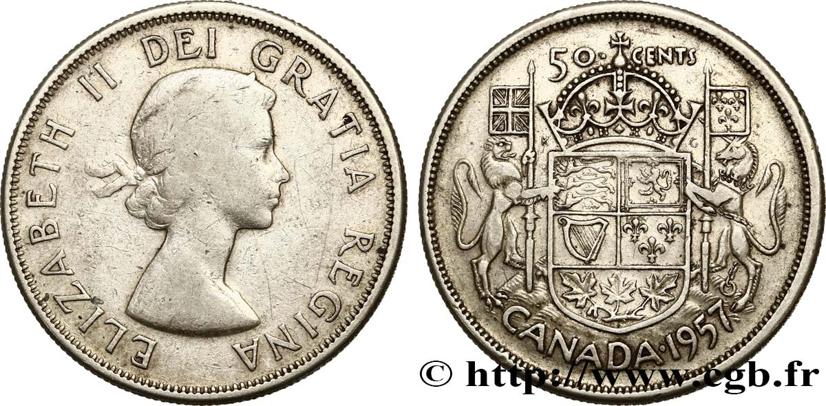 CANADA 50 Cents Elisabeth II 1957  TB/SPL 